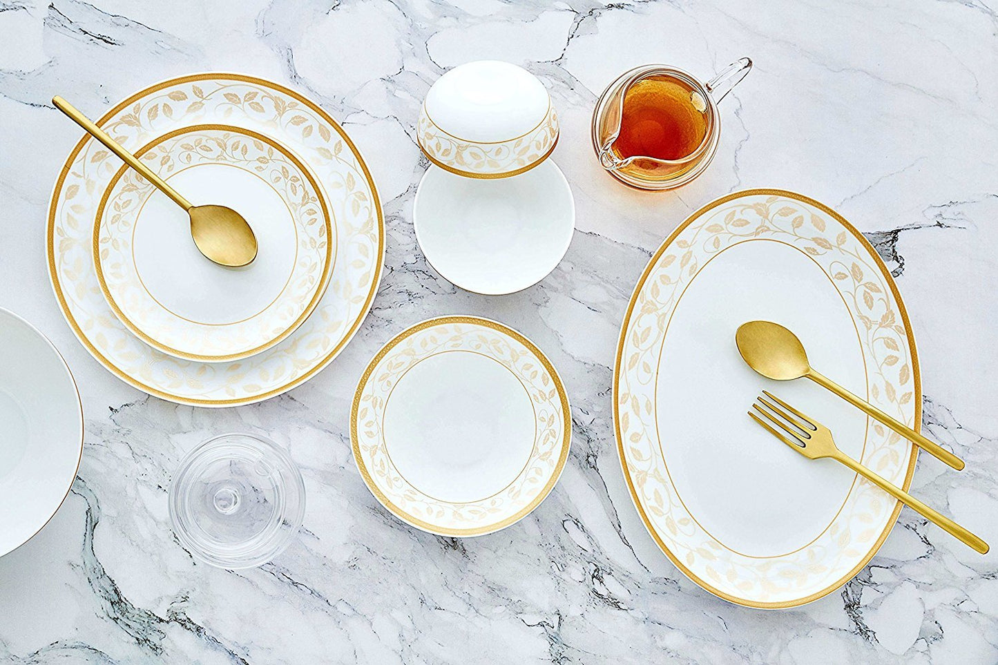 Cello Divine Amber Gold Dinner Set 27 pcs