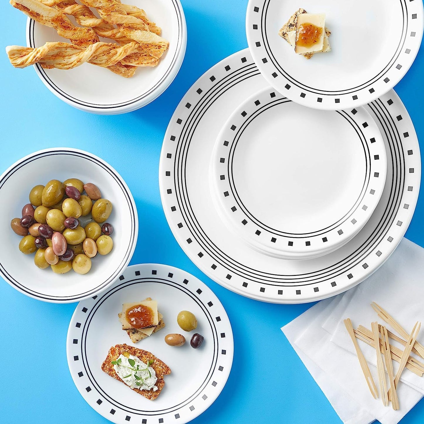 Corelle City Blocks Glass 30Pcs Dinner Se