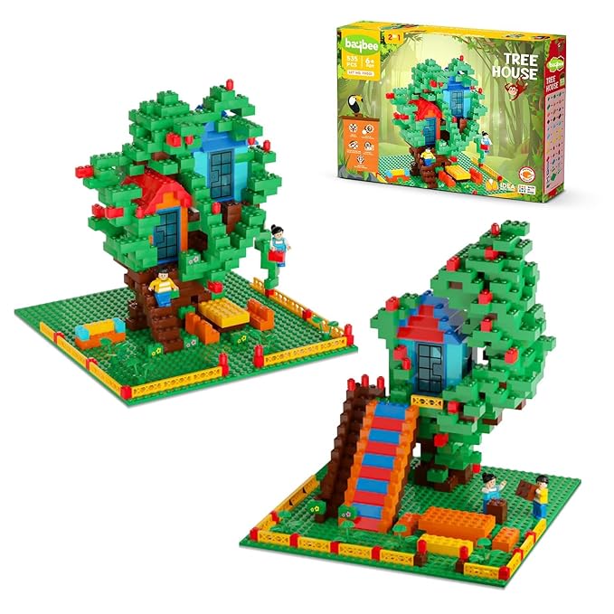 535-Piece Building Treehouse Blocks Set for Kids - Creative STEM Toy for Boys & Girls Ages 6+ - Compatible with Major Brands, Includes Mini Figures & Accessories.