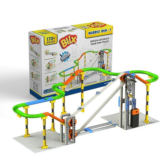 Blix Marble Run – 2 | DIY Block Game | Fun STEM Construction Toy for Kids Aged 8+ Years for Creative Logical Learning