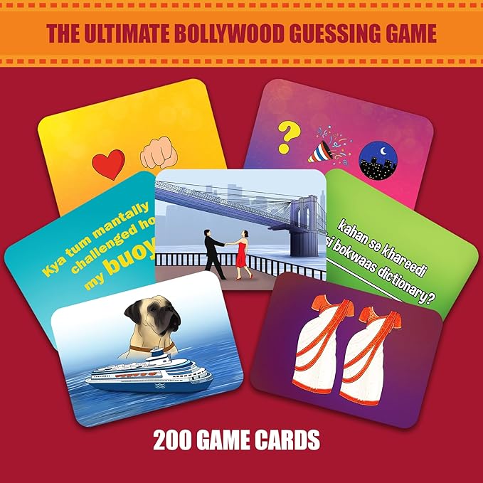 Gouda Games Bollywood Battle Card Game - Fast-Paced Trivia & Guessing Game, Fun for Game Nights, Parties & Family Time, Gifts for Bollywood Fans, Board Game Lovers, Adults, Teens & Kids, 3-12 Players