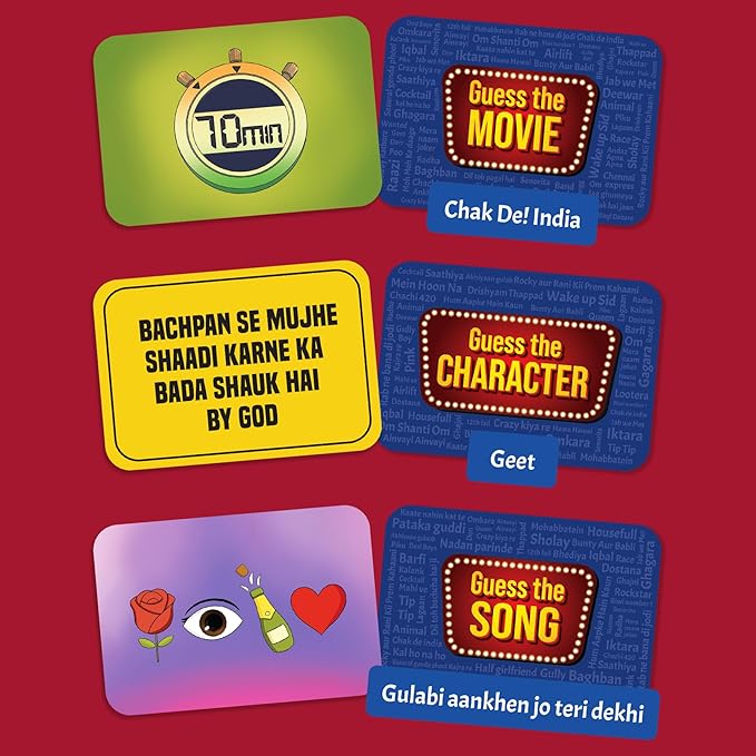 Gouda Games Bollywood Battle Card Game - Fast-Paced Trivia & Guessing Game, Fun for Game Nights, Parties & Family Time, Gifts for Bollywood Fans, Board Game Lovers, Adults, Teens & Kids, 3-12 Players