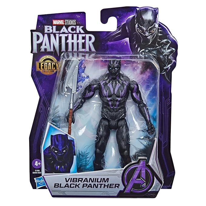 Marvel Black Panther Studios Legacy Collection Vibranium Black Panther Toy, 6-Inch-Scale Action Figure, Toys for Kids Ages 4 and Up