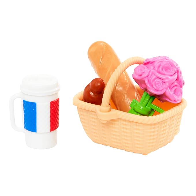 BARBIE Doll Set with Clothes & Accessories, Pink Passport Paris Adventures, Includes Brunette Doll & Picnic Pieces