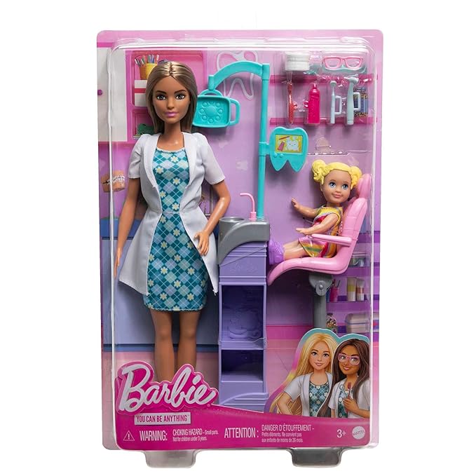Barbie Careers New Dentist Doll and Playset with Accessories, Medical Doctor Set, Toys