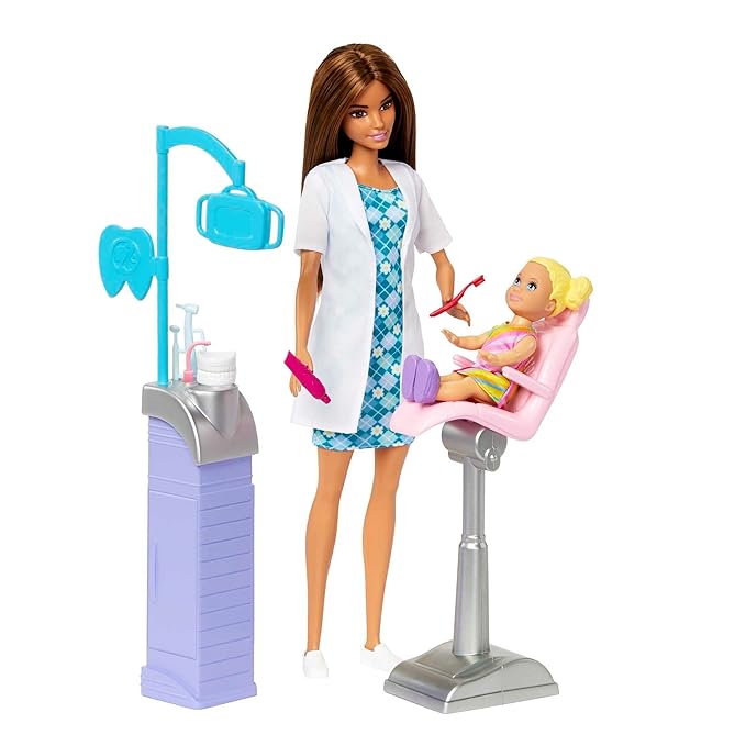 Barbie Careers New Dentist Doll and Playset with Accessories, Medical Doctor Set, Toys
