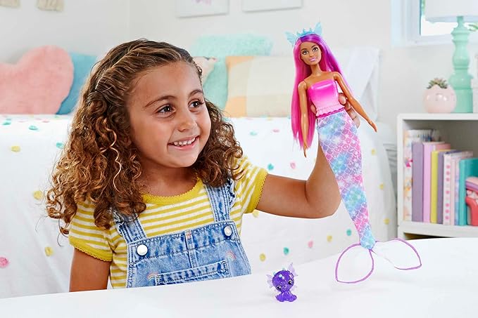Barbie® Doll, Mermaid Toys, Clothes and Accessories, Fantasy Dress-Up Set, Baby Unicorn and Dragon Pets