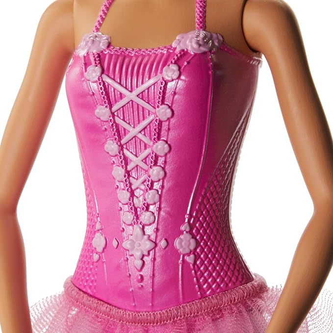 Barbie Ballerina Doll with Ballerina Outfit, Tutu, Sculpted Toe Shoes and Ballet-Posed Arms for Ages 3 and Up