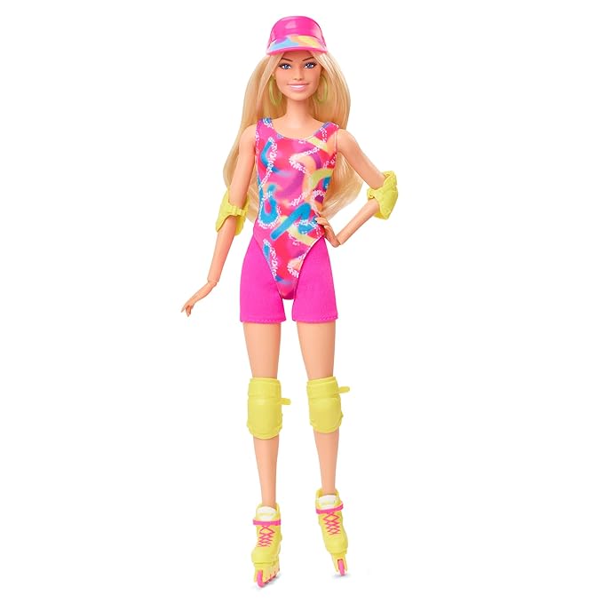 Barbie™ The Movie Doll, Margot Robbie as, Collectible Inline Skating Doll Wearing Leotard, Biker Shorts and Inline Skates