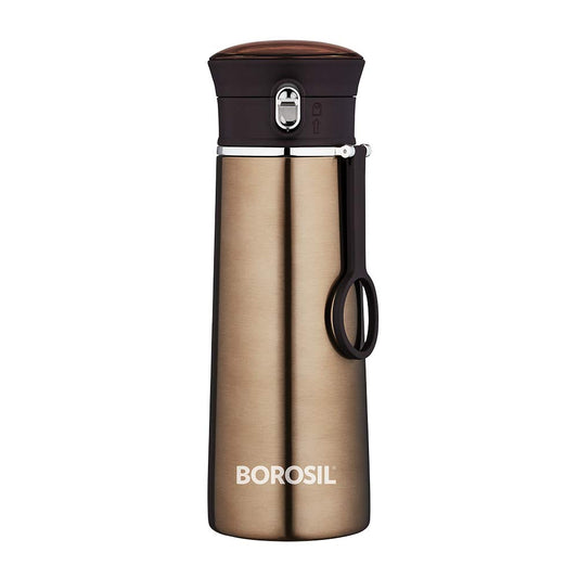 Borosil Stainless Steel Hydra Travelease – Vacuum Insulated Flask Water Bottle, 360 ML