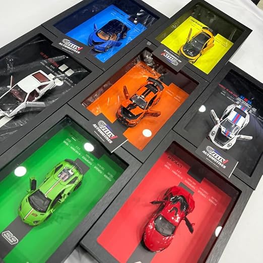 Littla LYKAN 3D Diecast Car with Frame, Pull-Back Action, Lights and Opening Doors, Collectible Model, 31.5x22.5x7cm