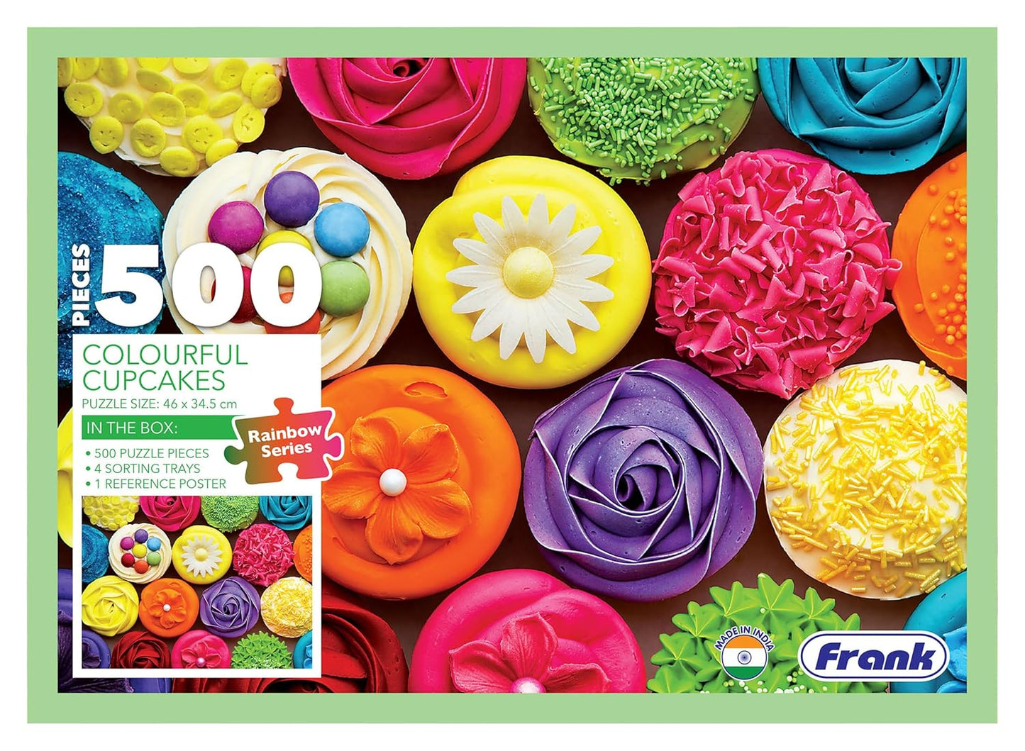 Frank Colourful Cupcakes 500 Piece Jigsaw Puzzle for Adults & Kids Above 10 Years | Fun and Challenging Educational Toys Having Realistic Illustrations | Puzzle Games for Focus & Memory