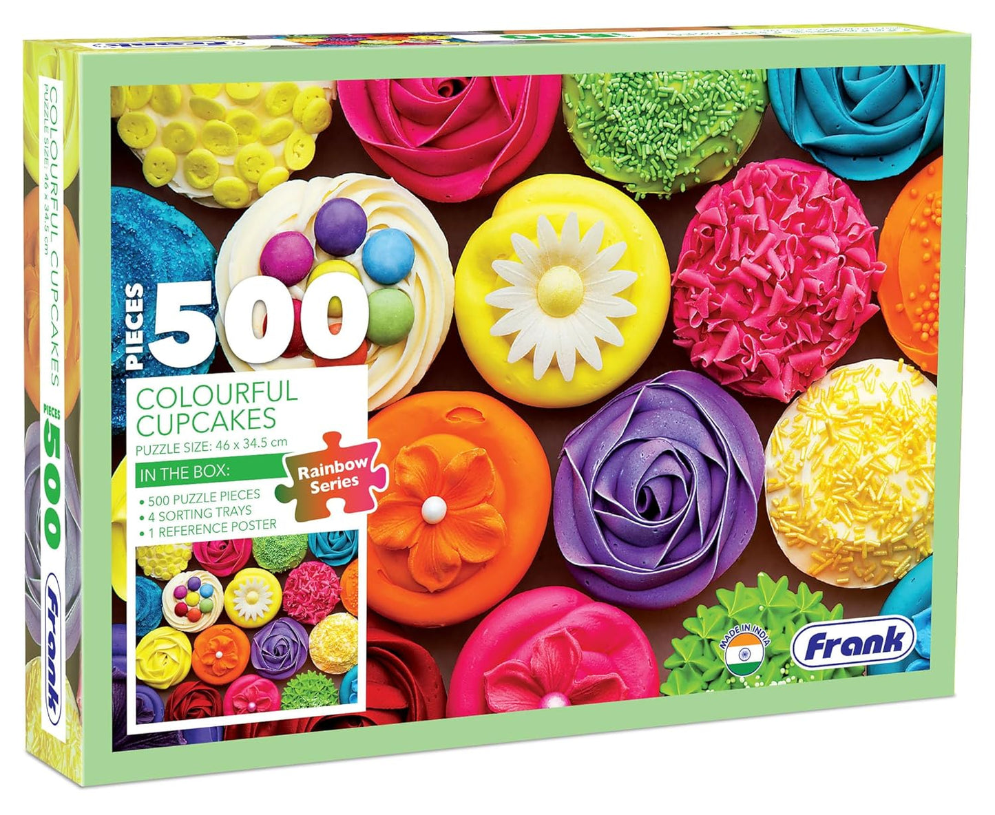 Frank Colourful Cupcakes 500 Piece Jigsaw Puzzle for Adults & Kids Above 10 Years | Fun and Challenging Educational Toys Having Realistic Illustrations | Puzzle Games for Focus & Memory