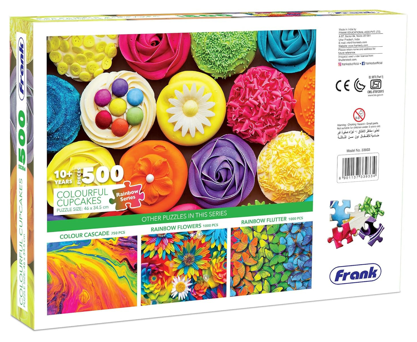 Frank Colourful Cupcakes 500 Piece Jigsaw Puzzle for Adults & Kids Above 10 Years | Fun and Challenging Educational Toys Having Realistic Illustrations | Puzzle Games for Focus & Memory
