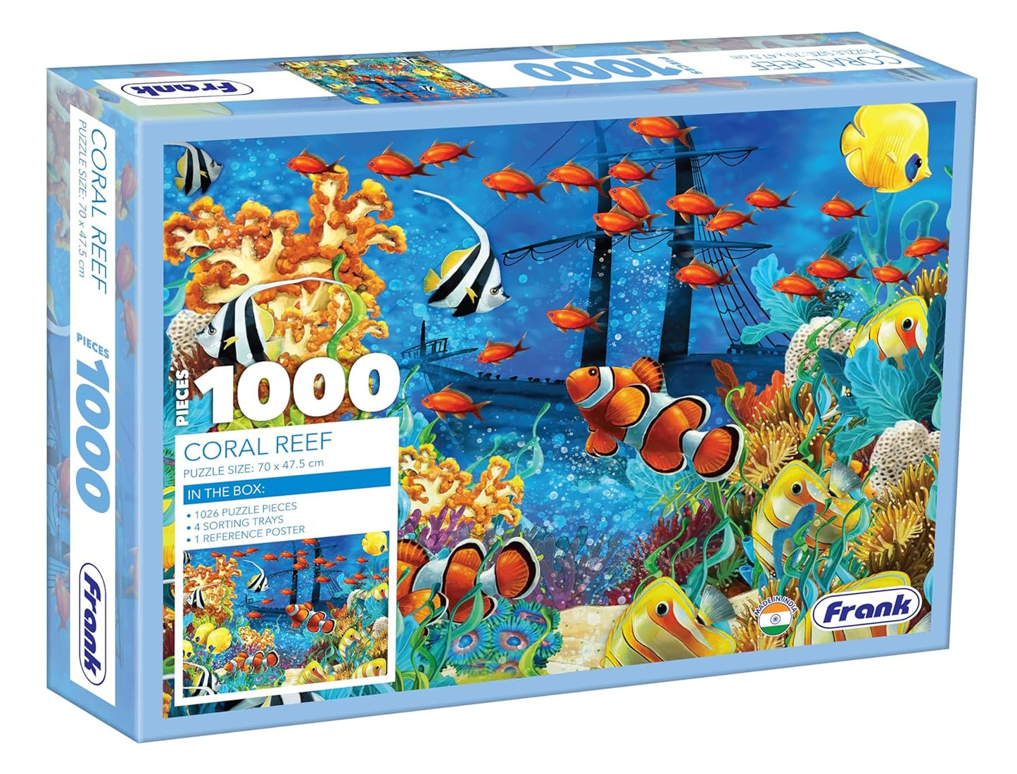 Frank Coral Reef Jigsaw Puzzle (1000 Pieces) for Adults and Kid Above 15+ Years- Realistic Illustrations -Fun & Challenging Brain Booster Games - for Focus and Memory -34011