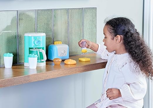 Casdon Takeaway Breakfast Set|Pretend Playset for Kids,Interactive Toy Toaster & Coffee Maker,Kitchen Set for Gifting|Realistic Feel with Play Food,Breakfast Set|Pretend Play for Children Aged 3+