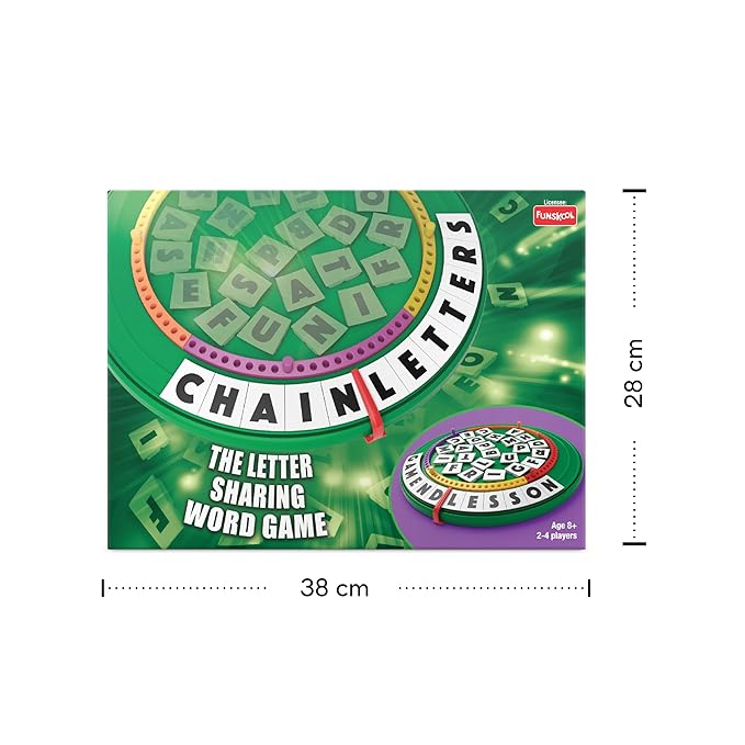 Funskool Games-Chain Letters,Educational & The Letter Sharing Word Game, For Kids, Adults & Family,2 - 4 Players,8 & Above