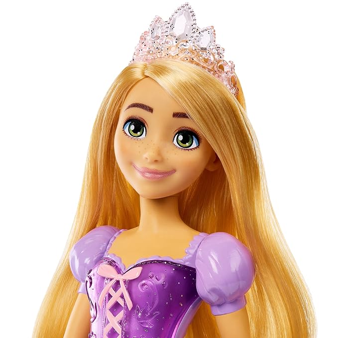 Mattel Disney Princess Dolls, Rapunzel Posable Fashion Doll with Sparkling Clothing&Accessories, Disney Movie Toys