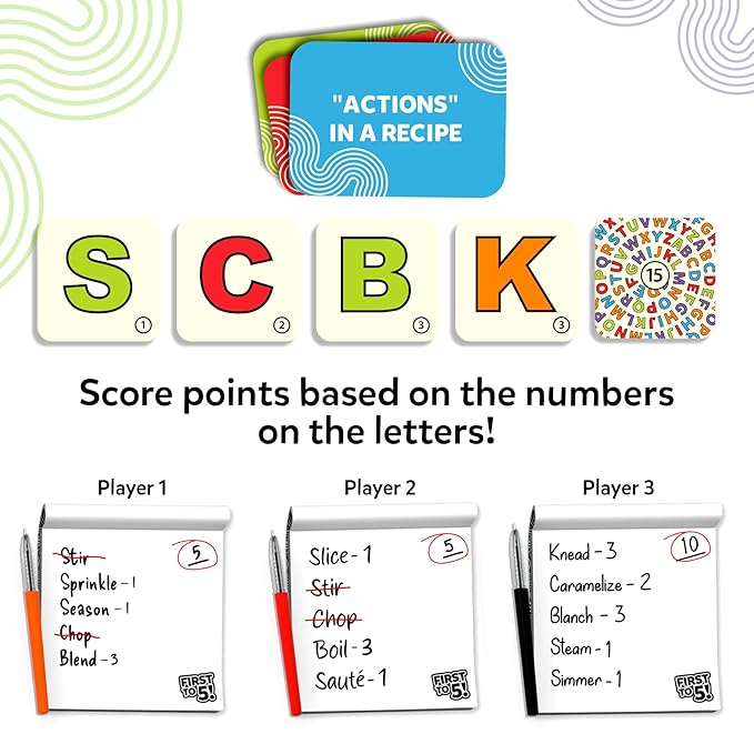 Skillmatics Board & Card Game - First to 5, Category Game with a Twist, Perfect for Parties, Family, Game Night, Quick Thinking, Gifts for Kids, Teens, Adults, Ages 8, 9, 10 & Up, 2-8 Players