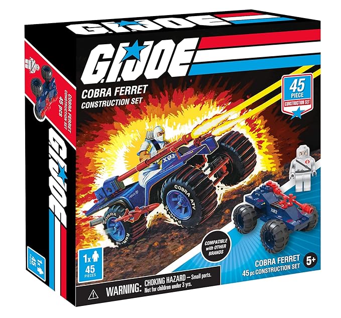 G. I. Joe 3 Gi Joe Military Vehicle Construction Sets, Building Kits (129 Total Pieces)