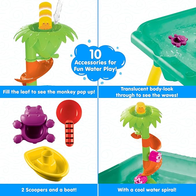 Funskool Giggles Splash n Fun Water Play Table, 10 Accessories for Water Fun Play, Ideal for pre-Schoolers, Multi-Colour.