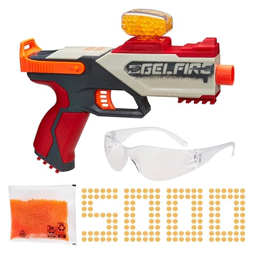 Nerf Pro Gelfire Legion Spring Action Blaster, 5000 Gelfire Rounds, 130 Round Hopper, Protective Eyewear, Slam Fire, Ages 14 & Up
