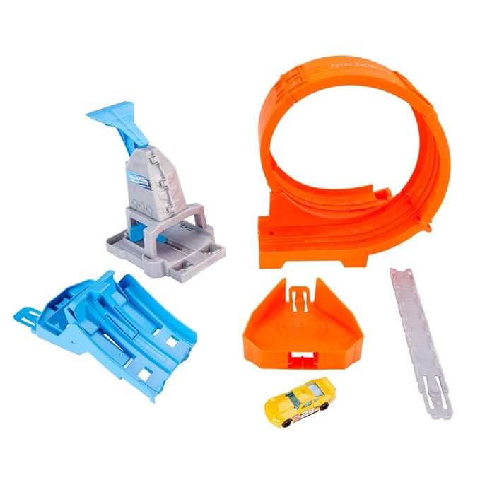 Hot Wheels® Loop Stunt Champion™ Track Set with Dual-Track Loop, Dual Launch, Spring Ramp & 1 Car for Kids 4 Years Old & Older