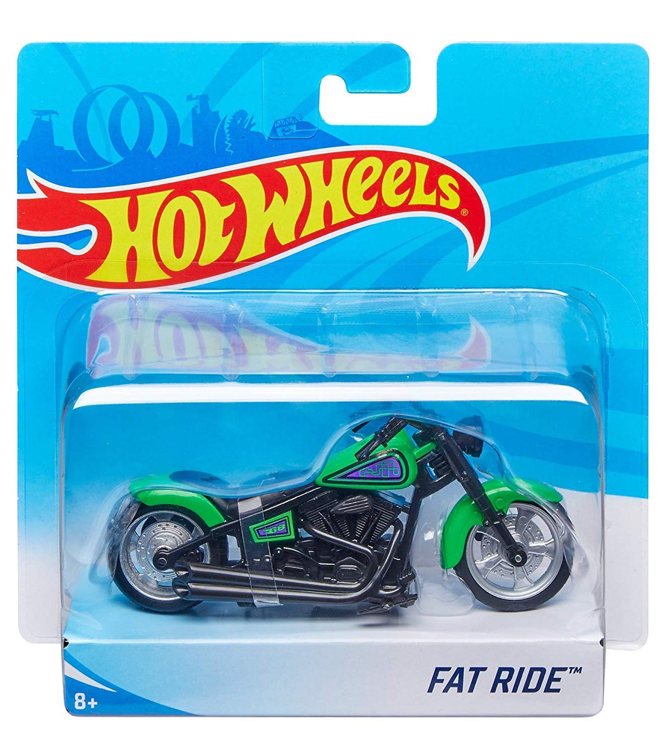 Hot Wheels Street Power Green Fat Ride Motorcycle