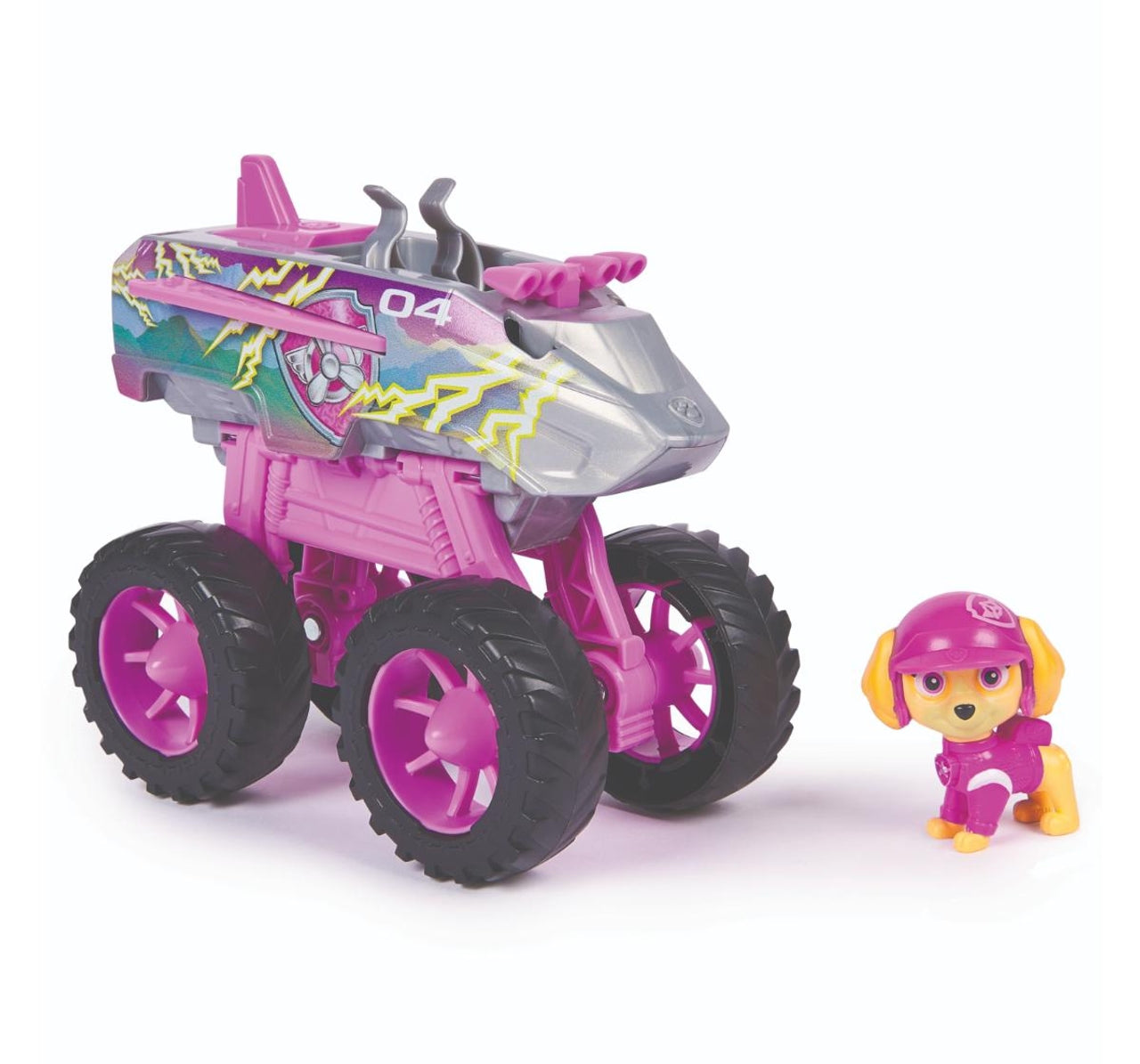 PAW Patrol: Rescue Wheels Skye’s Jet, Toy Truck with Transformation into Jet-Mode and Collectible Action Figure, Kids Toys for 3Y+