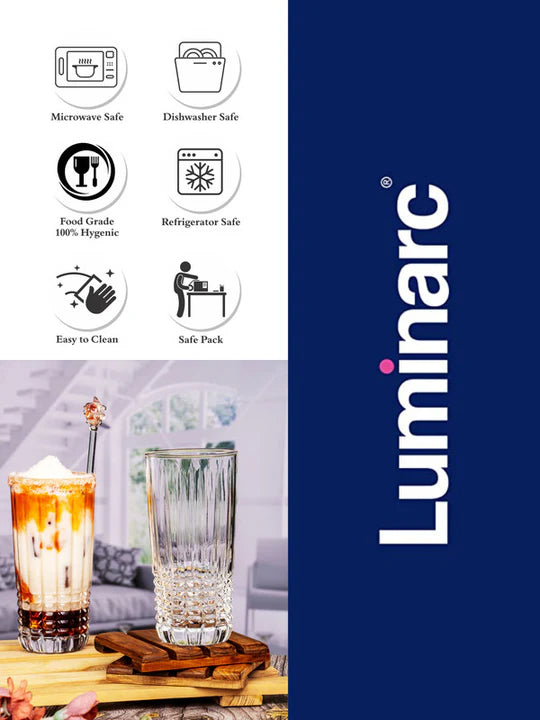 Luminarc Tilea Highball Glass Tumbler Set of 6pcs