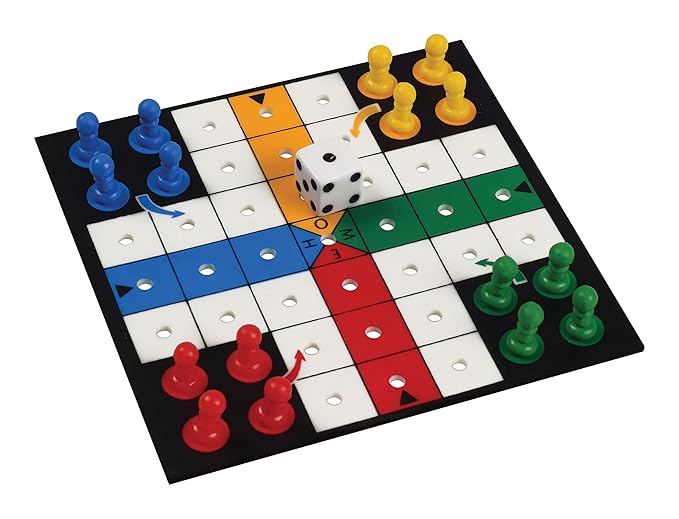 Funskool Games - Travel Ludo, The Classic Startegy Game Board, Portable Classic Travel Games, for Kids and Family, 2-4 Players, 6 & Above