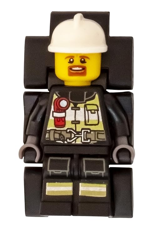 LEGO Kid's Analog Watch Set Minifigure Link City Fire Fighter 802159