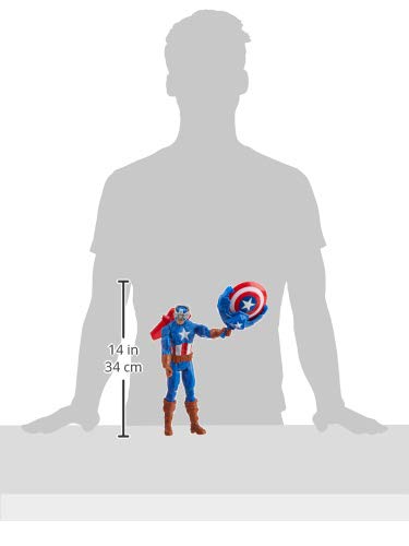 MARVEL Avengers Titan Hero Series Blast Gear Captain America, 12-Inch Toy, Launcher, Projectile
