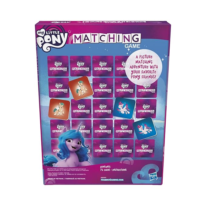 Hasbro Gaming My Little Pony Matching Game for Kids Ages 3 and Up, Fun Preschool Game for 1+ Players