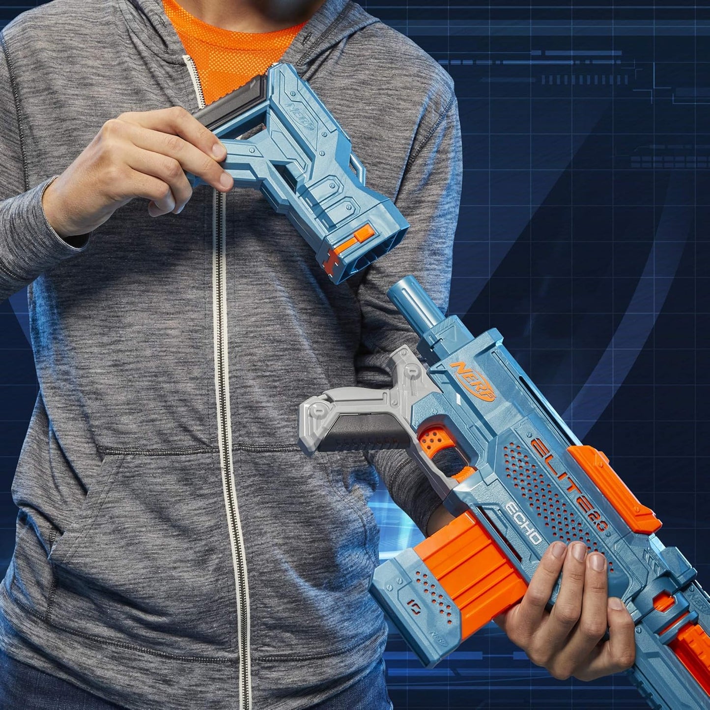Nerf Elite 2.0 Echo Cs-10 Toy Blaster, 24 Darts,10-Dart Clip, Christmas and Birthday Gifts for Kids Teens and Adults, Outdoor Toy for Kids Ages 8+, Best Xmas Gift, Multicolor