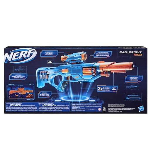 Nerf Elite 2.0 Eaglepoint RD-8 Toy Blaster, 16 Nerf Darts, Fun Toy for Kids Teens and Adults, Outdoor Play for Boys, Birthday Gift for Kids Ages 8+