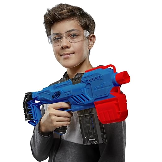 Nerf Alpha Strike Flyte Cs-10 Motorised Blaster 10-Dart Clip-Fed Blasting 20 Official Nerf Elite Darts Toys for Kids, Teens, Adults, Toys for Boys & Girls,Multicolor