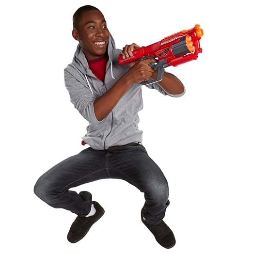 NERF N-Strike Plastic Mega CycloneShock, Includes Blaster and 6 Darts, for Kids Ages 8 and Up, Multicolor