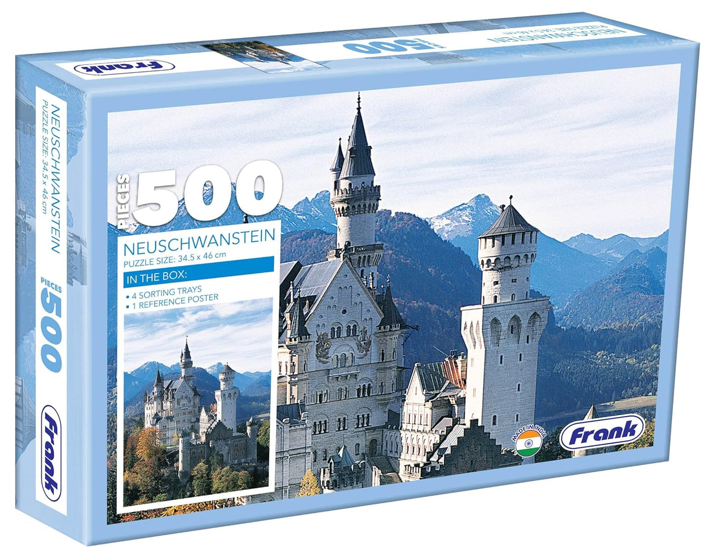 Frank Neuschwanstein 500 Piece Jigsaw Puzzle for Adults & Kids Above 10 Years | Having Realistic Illustrations - Fun & Challenging Puzzle Games for Focus, Memory & Stress Relief | Gifts for Teenagers