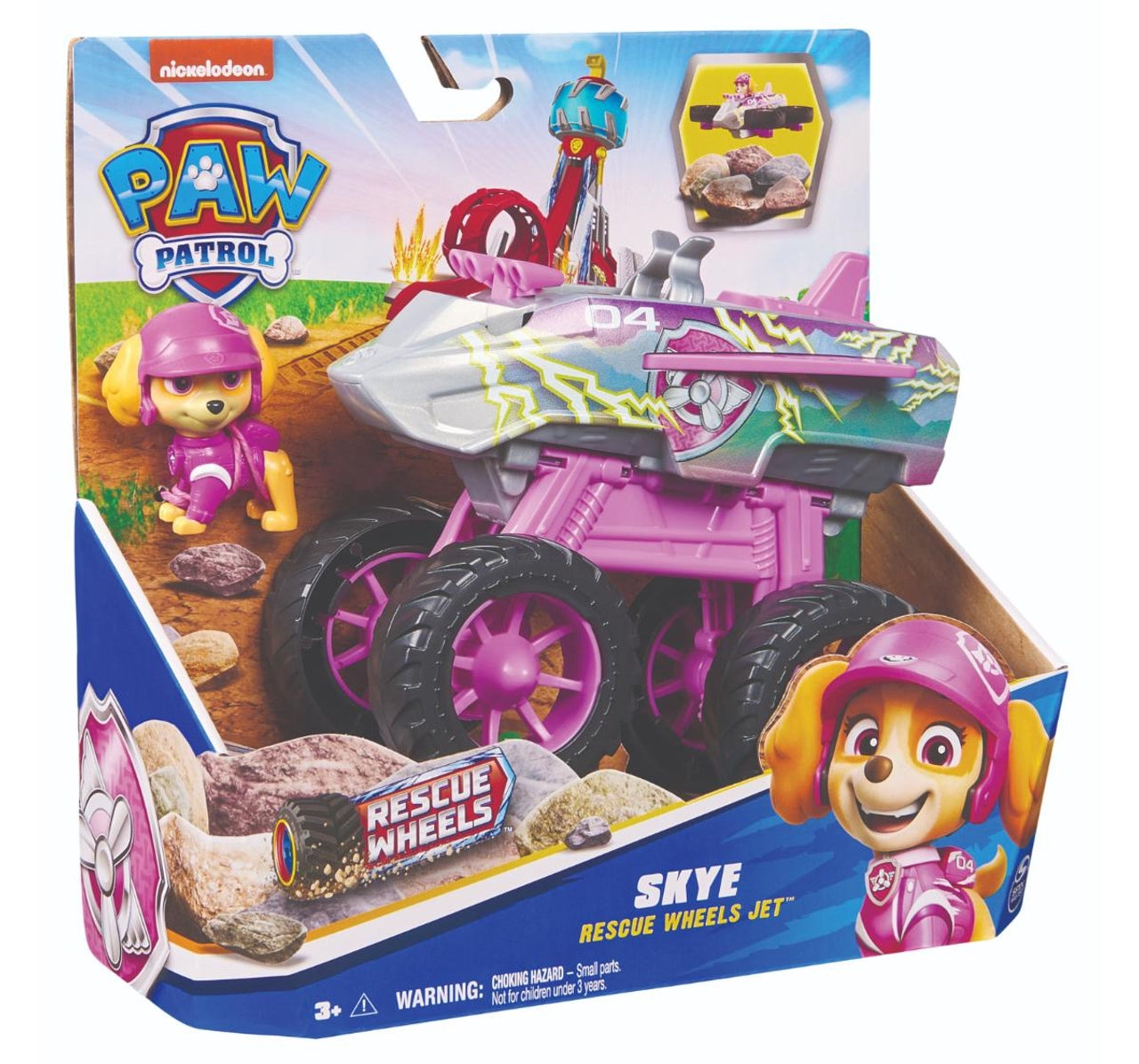 PAW Patrol: Rescue Wheels Skye’s Jet, Toy Truck with Transformation into Jet-Mode and Collectible Action Figure, Kids Toys for 3Y+