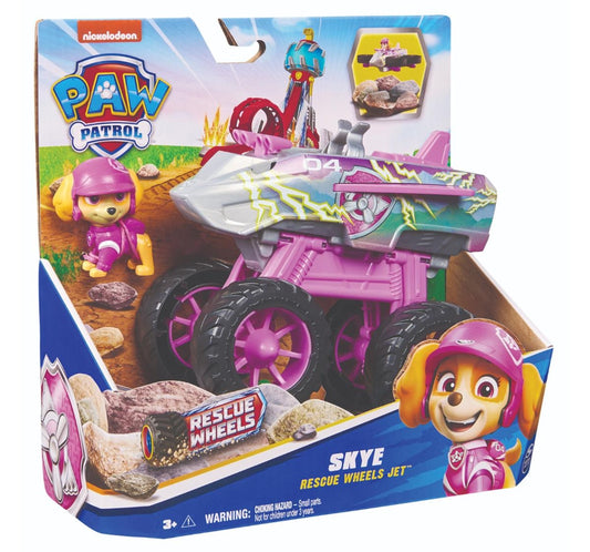 PAW Patrol: Rescue Wheels Skye’s Jet, Toy Truck with Transformation into Jet-Mode and Collectible Action Figure, Kids Toys for 3Y+