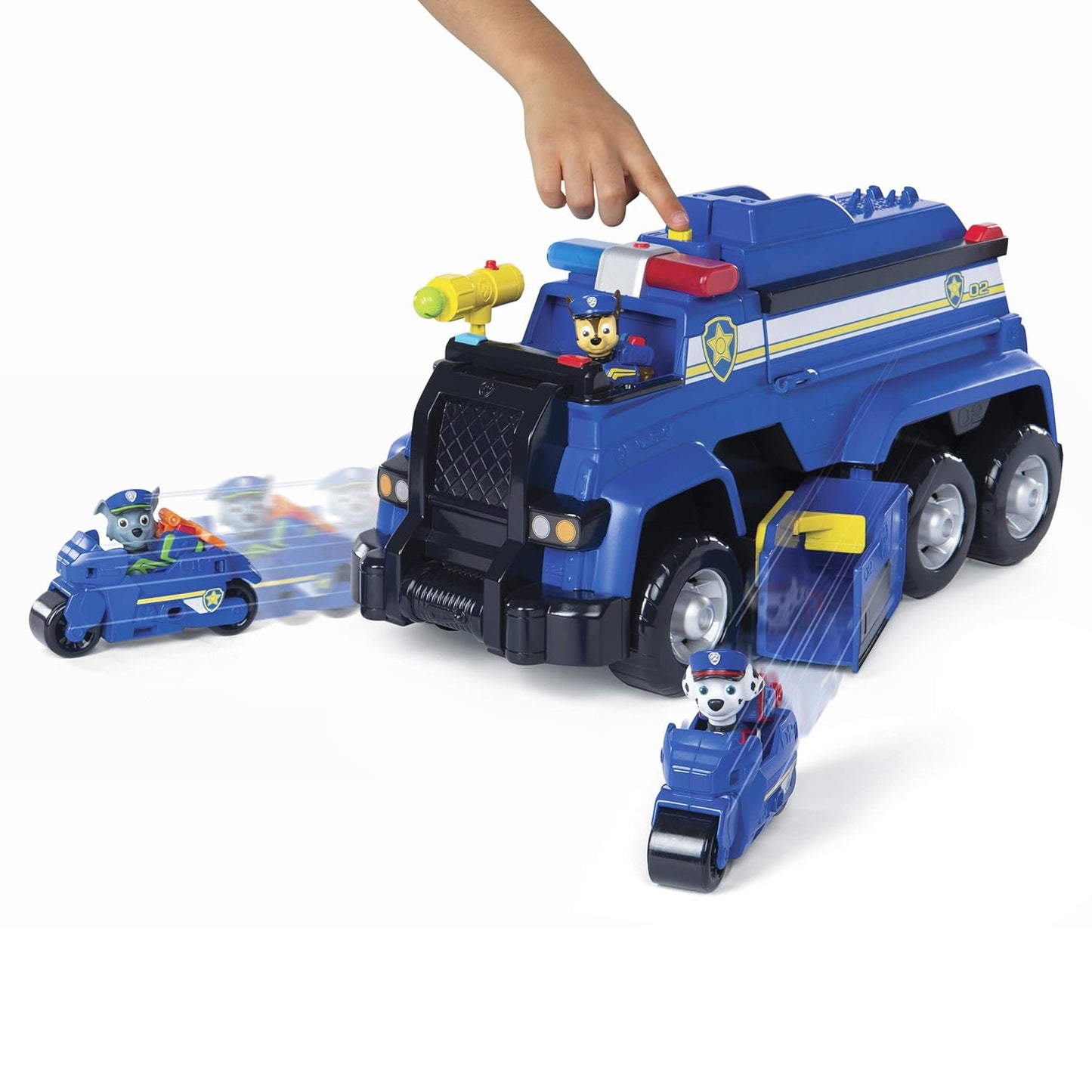 Paw Patrol Chase’s 5-in-1 Ultimate Police Cruiser - Car with Lights and Sounds, 2 Motorcycle, a Helicopter and a Boat for Kids Aged 3 and up