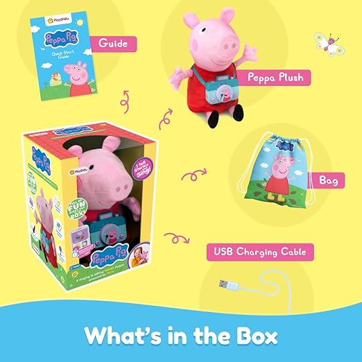 PlayShifu Peppa Pig Toy | Singing & Talking Plush | Interactive Soft Toy for Kids 3+ | Bluetooth Play with Rhymes, Stories & Pretend Play | Birthday Gift for Girls & Boys