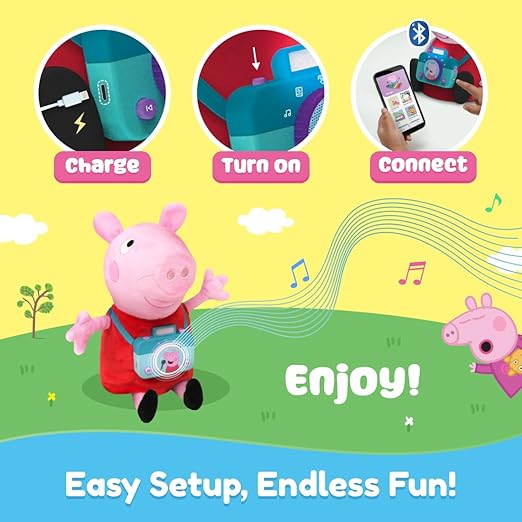 PlayShifu Peppa Pig Toy | Singing & Talking Plush | Interactive Soft Toy for Kids 3+ | Bluetooth Play with Rhymes, Stories & Pretend Play | Birthday Gift for Girls & Boys
