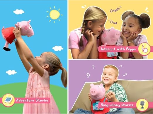 PlayShifu Peppa Pig Toy | Singing & Talking Plush | Interactive Soft Toy for Kids 3+ | Bluetooth Play with Rhymes, Stories & Pretend Play | Birthday Gift for Girls & Boys