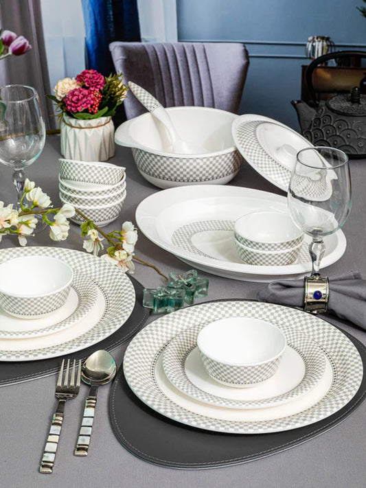 Servewell Dinner Set 31 pc Rnd - Checkers