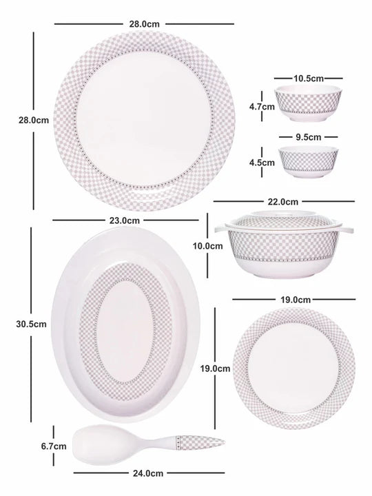 Servewell Dinner Set 31 pc Rnd - Checkers