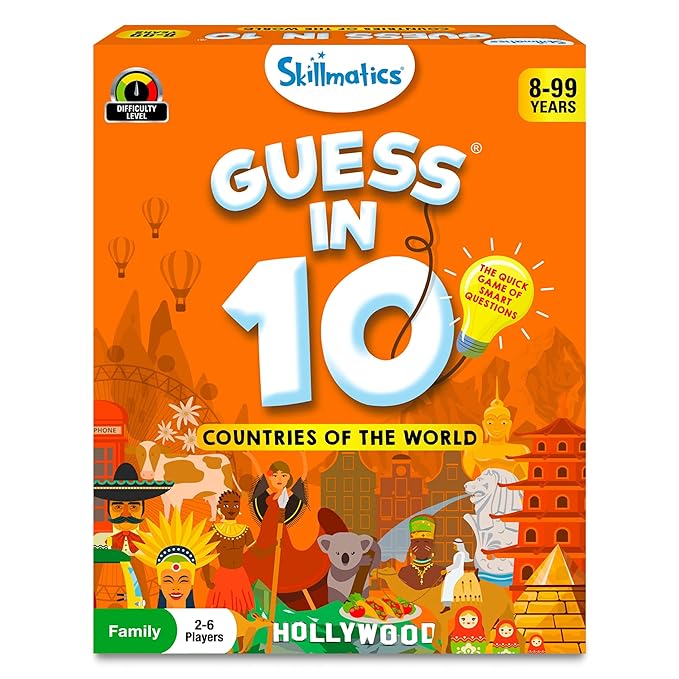 Skillmatics Guess in 10 Countries of the World, Perfect for Boys, Girls, Kids & Families Who Love Card Games, Educational Toys, Board Games, Trivia, Gifts for Ages 8, 9, 10 & Up