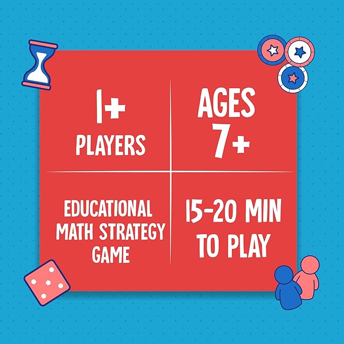 Funskool Sum Genius, Strategy Game, Board Game for Kids, Adults, Families, Educational, Fun, 1+ Players, Family Fun, Learning Activity Toy for Childrens, Gift Set for Kid, Ages 7+ Years