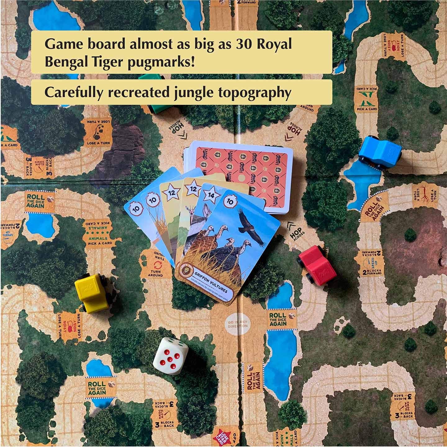 KAADOO Explore-Big Roar-Wildlife Safari Adventure-Educational Family Fun 2-in-1 Combo Board Game for 6+ Year Olds-Made in India (2-4 Players)